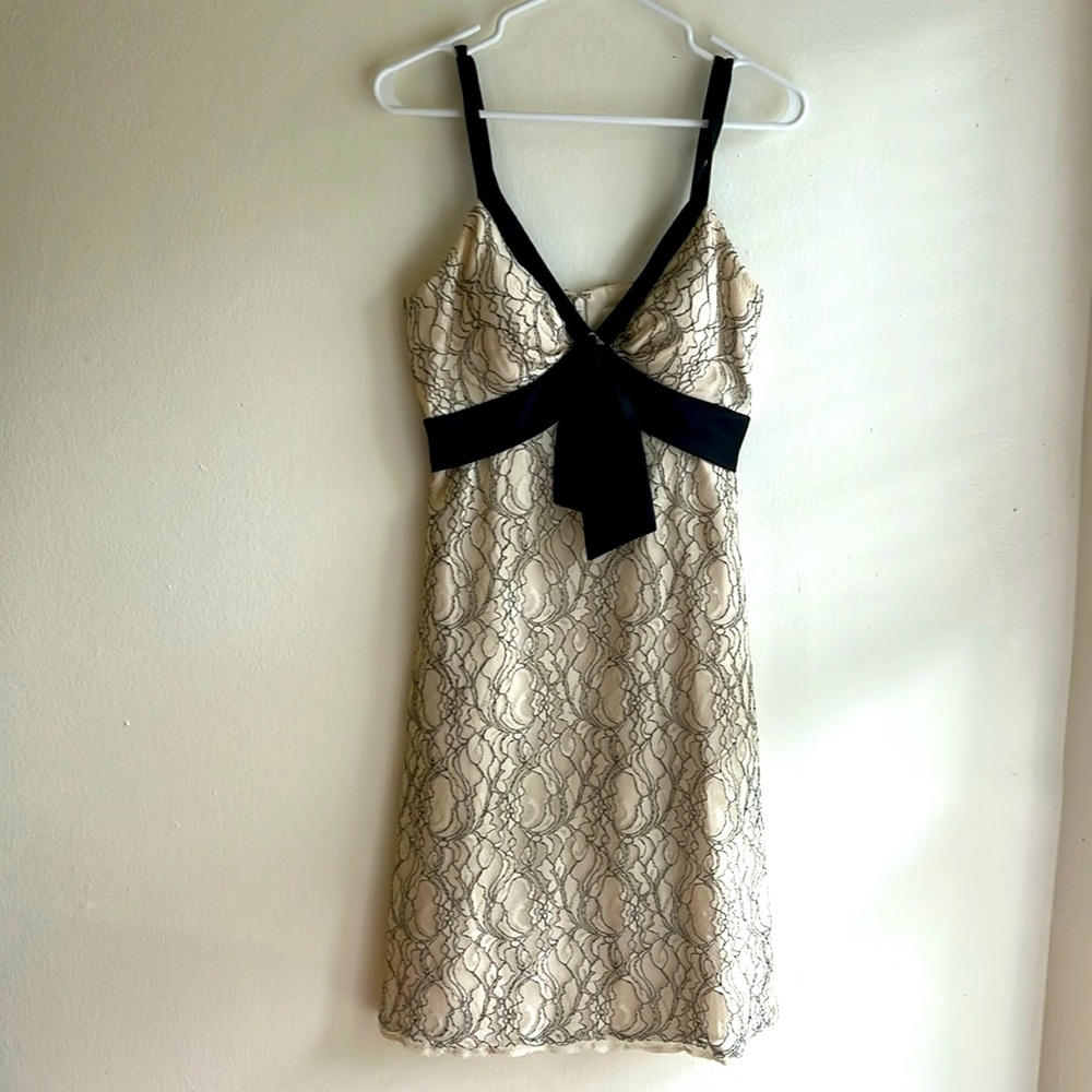 White House Black Market Lace Dress - 2 - Black and Cream